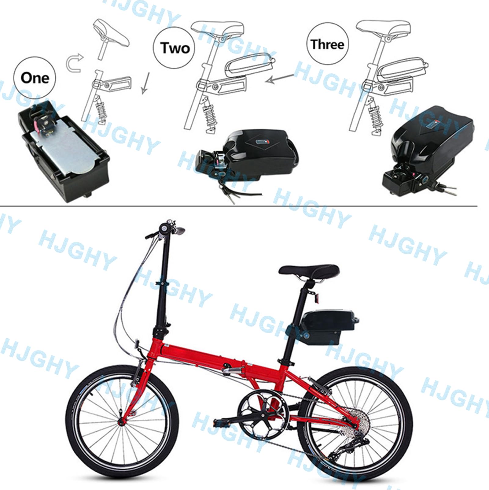 Batería de Litio para tija de sillín de 24 V, 36 V y 48 V, 6 Ah, 8 Ah, 10 Ah, 12 Ah, 15 Ah, 18 Ah y 20 Ah, para Motor de 0 a 720 W, baterías Recargables con Cargador.