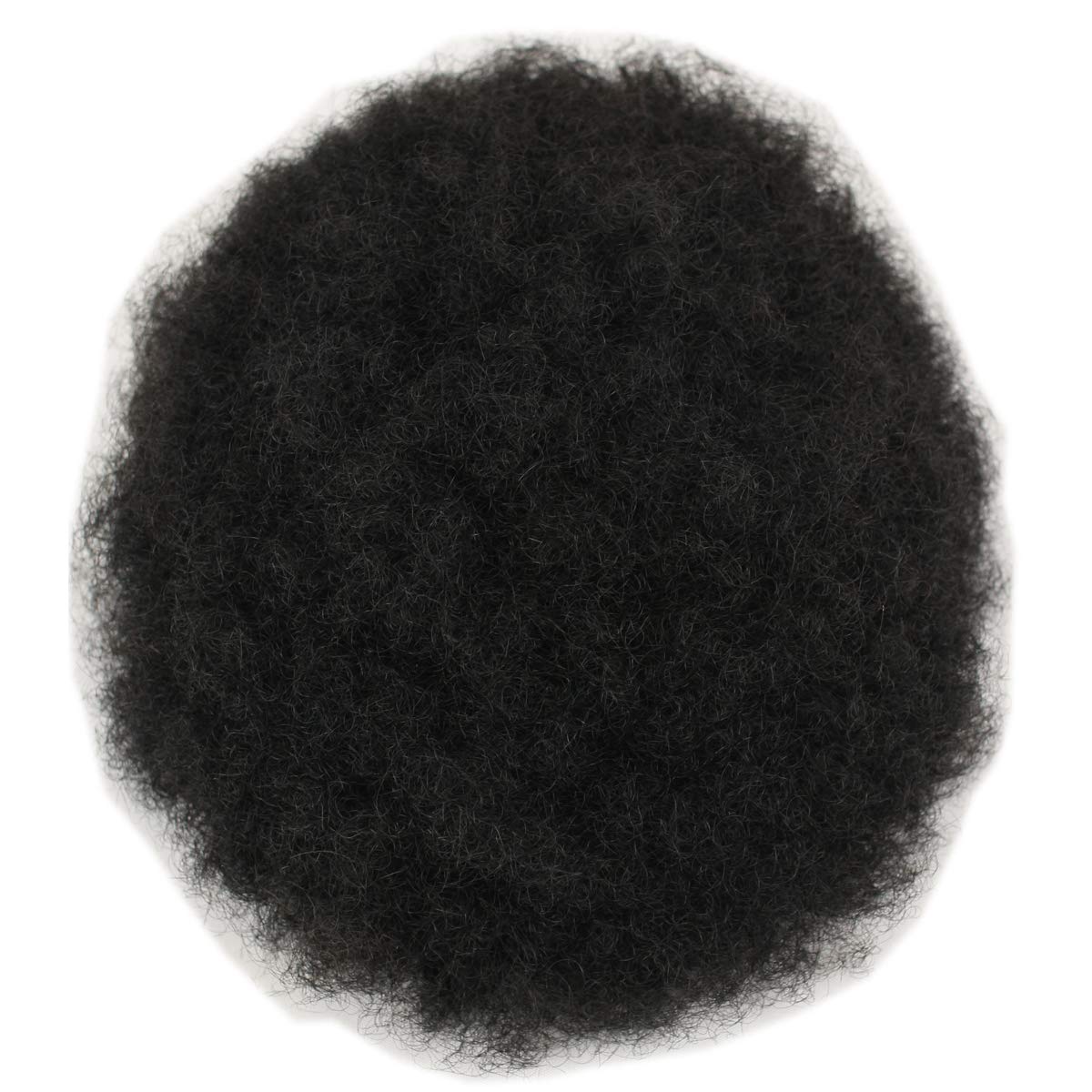 Human Hair Afro Curl Toupee for Black Men 9.5x7.5inch Mono Base with Hard PU Reforced by Dreambeauty