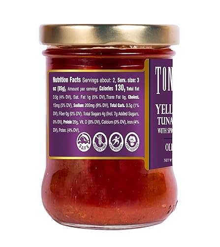 Vista 13 de Tonnino Filetes de atún bajos en calorías y sin gluten de aleta amarilla en aceite de oliva, 6.3 onzas, pimienta negra (paquete de 6)