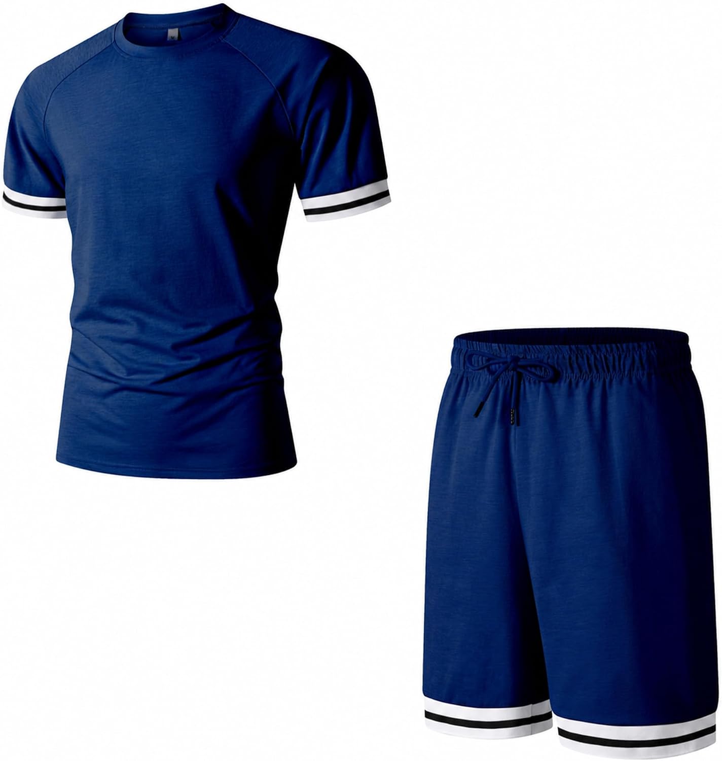 Mens Short Sets 2 Piece Outfits Fashion Short Sleeve Summer Tracksuits Casual Set with Pockets