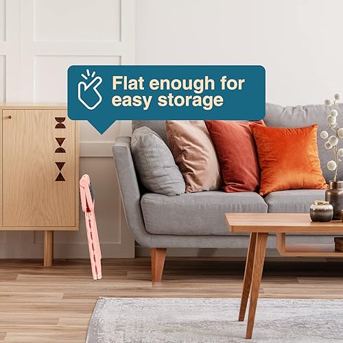 Miniatura 144 de Flottian Taburete plegable de 18 pulgadas para adultos y niños con capacidad para hasta 300 libras, taburetes plegables antideslizantes con asa,