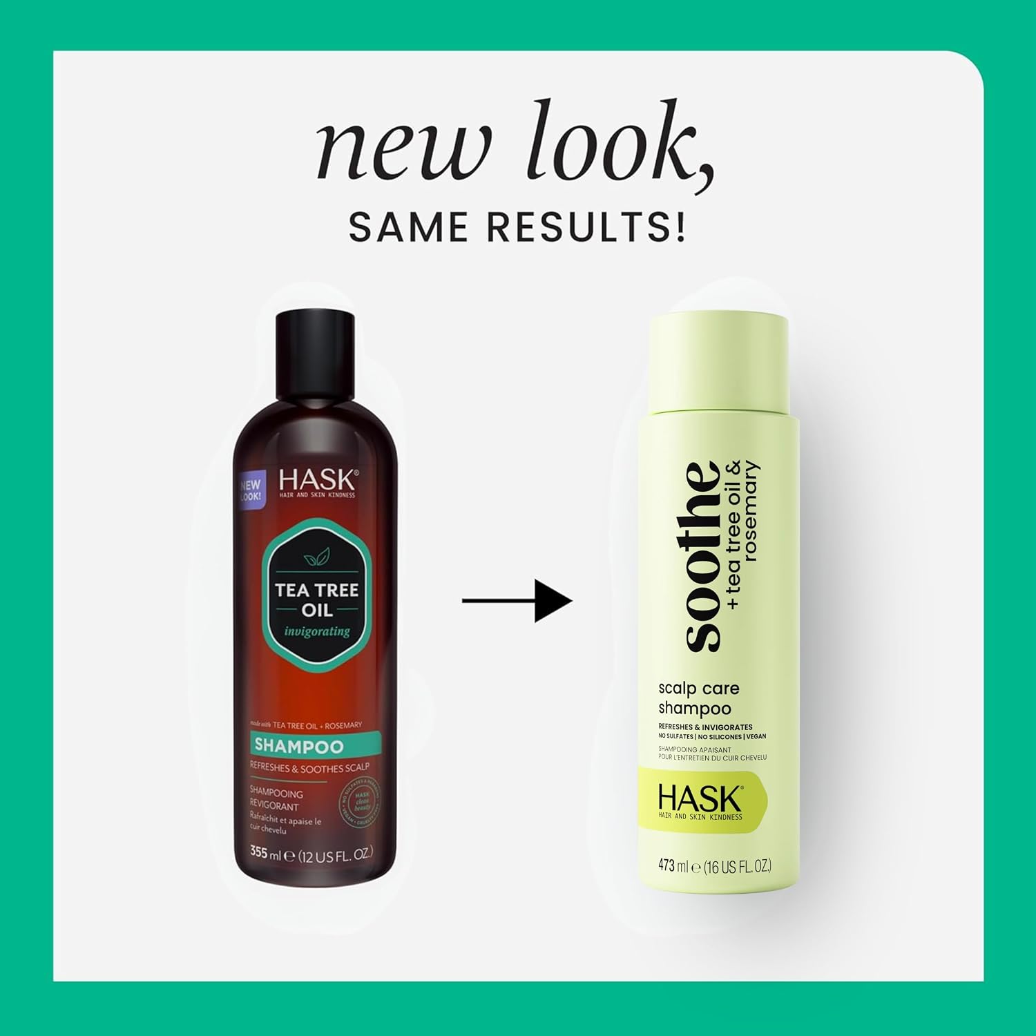 HASK Tea Tree Oil & Rosemary Invigorating Shampoo + Conditioner Set | Refreshes Scalp, Sulfate-Free, Paraben-Free, Gluten-Free, Color Safe | 12oz each