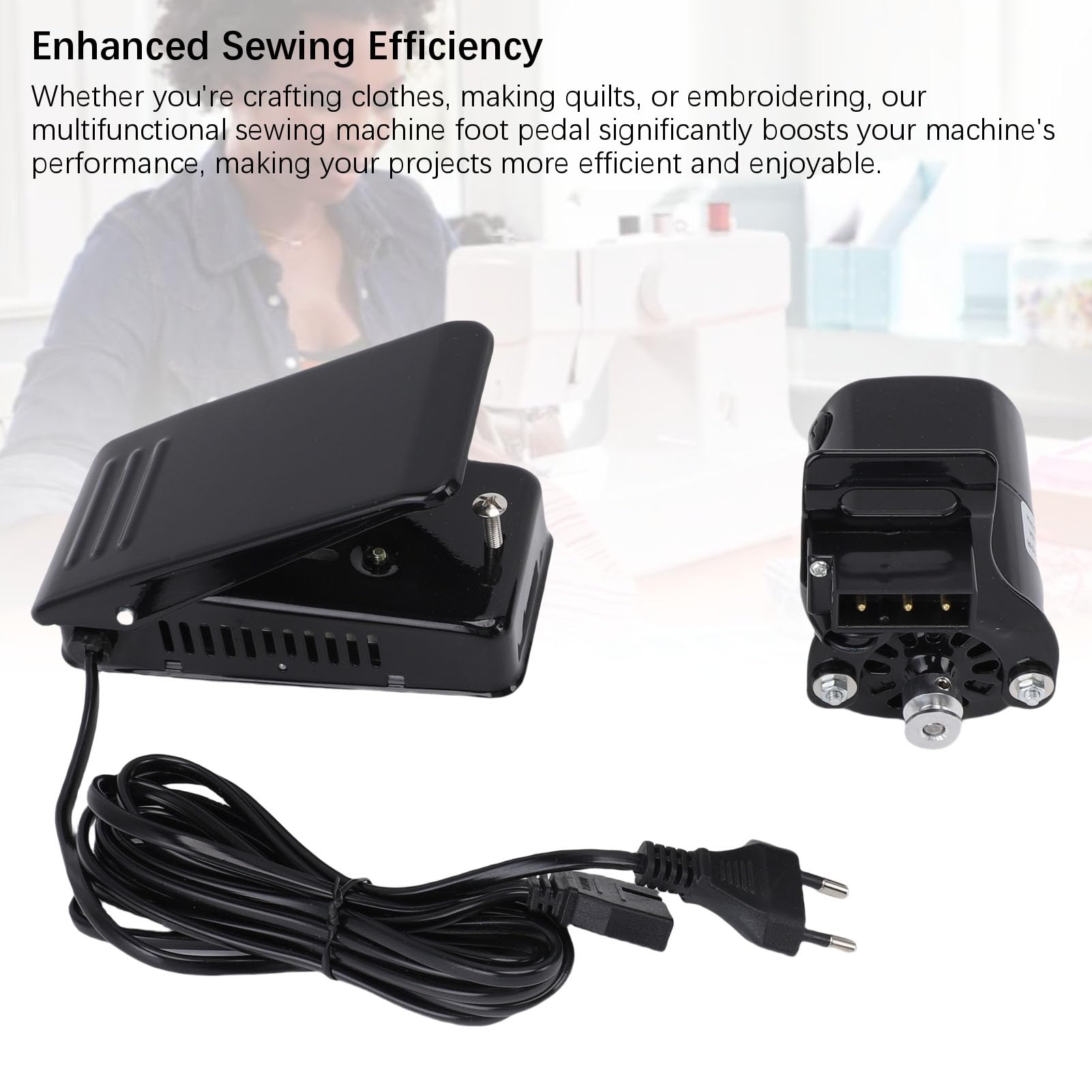 Pedal de Motor de Máquina de Coser de Velocidad Continua de 100 W para Mayor Eficiencia de Costura y Diversas Opciones de Costura, para Trabajos de Manualidades y Acolchados