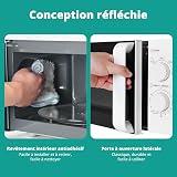 SMETA Micro-ondes, 20L Micro Onde, Sans Grill, Revêtement, 700 W de Puissance, 5 Niveaux, Minuterie 35 Minutes, Mode Décongeler par Temps/Poids, Finition Blanc - 7
