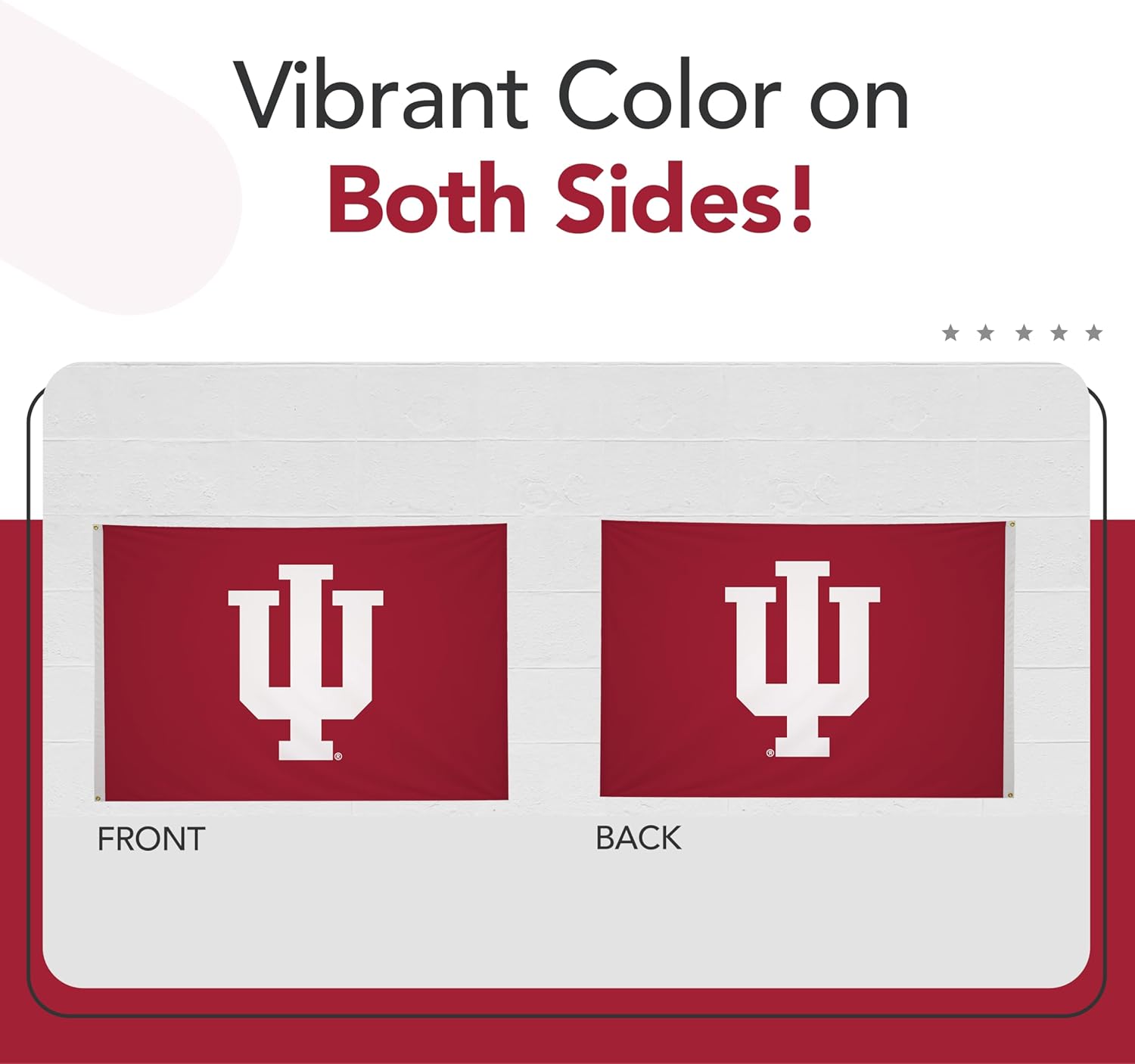 Indiana Hoosiers College Sports Printed Flag - NCAA Licensed - Nylon - School Banner (Red) (4' x 6') - Image 3