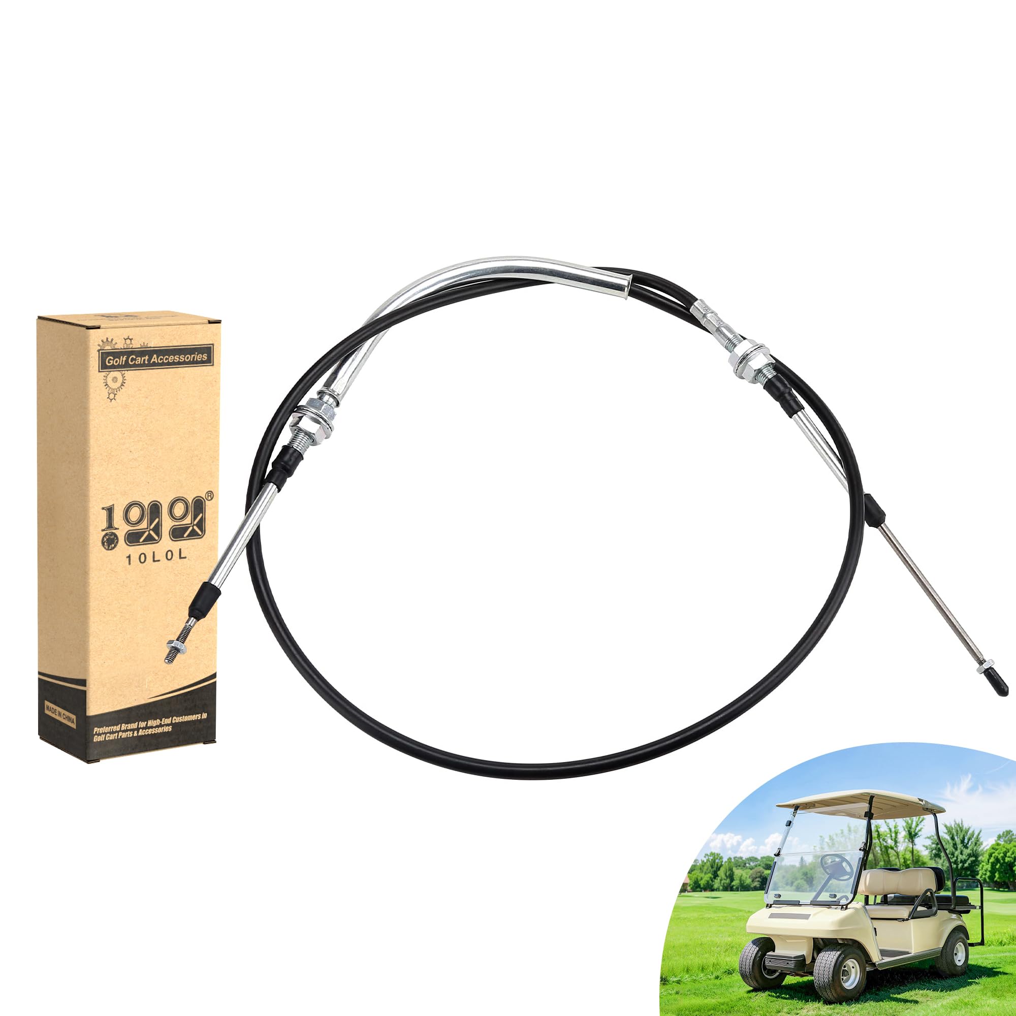 10L0L 68.5" Forward Reverse Transmission Shift Cable for Club Car DS 1998-up Gas Golf Cart, Replace OEM 103379501 101951501 101951401