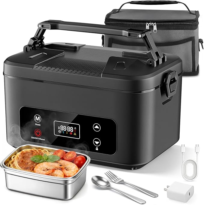 Moexili Electric Lunch Box: Enhanced 5-Sided Heating for Efficient Meals
