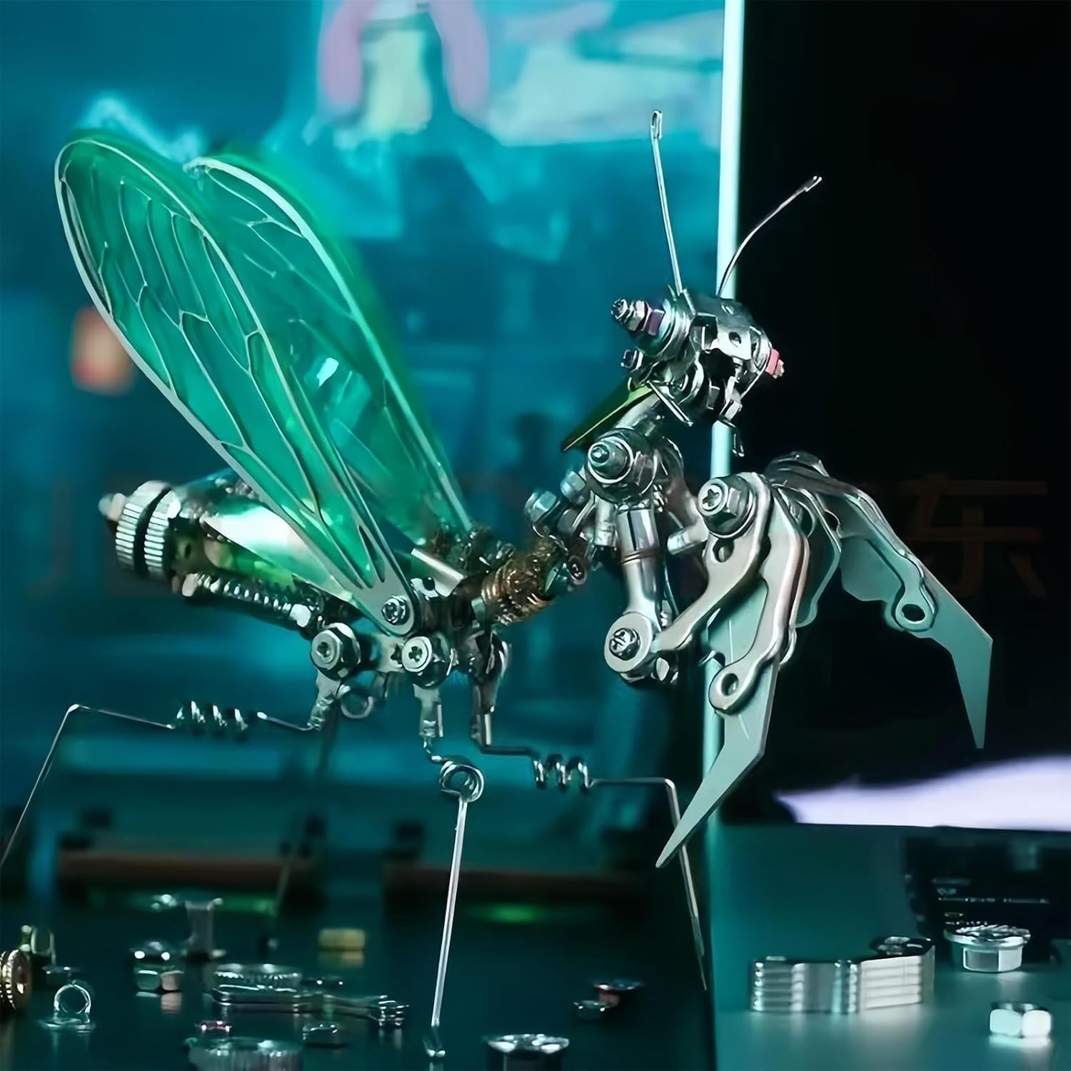 Puzzle metalowe 3D dla dorosłych, zestawy modeli metalowych mechanicznych modliszek, zestaw puzzli metalowych do montażu, zabawy DIY kreatywne ozdoby do montażu, prezenty dla dorosłych 258 sztuk.