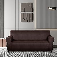 Vista 7 de molasofa Funda de sofá extragrande para decoración del hogar, suave funda de sofá de 3 cojines para sofá, funda de elastano similar al cuero. Funda