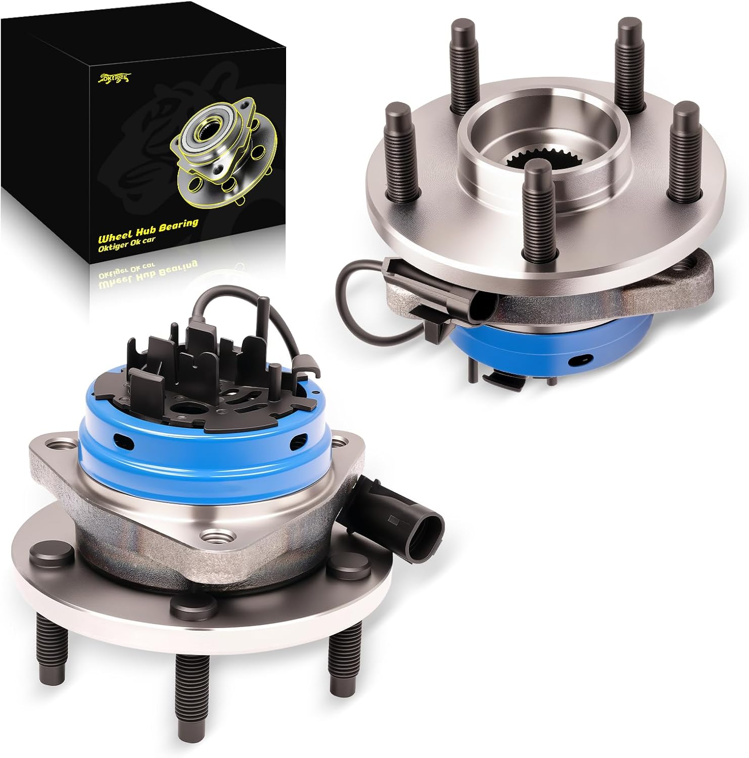 Oktiger 513214 Front Wheel Bearing and Hub Assembly with ABS & 5-Lug Fit for Chevrolet Malibu 2004-2012, HHR SS 2008-2010, Cobalt SS 2008-2010, for Pontiac G6 2005-2010, for Saturn Aura, Set of 2