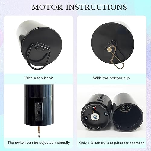 Miniatura 6 de Eiryhope Motor giratorio de viento, pantalla colgante, motor giratorio para spinners, atrapasoles, bola de discoteca en espiral, cuna de bebé, motor