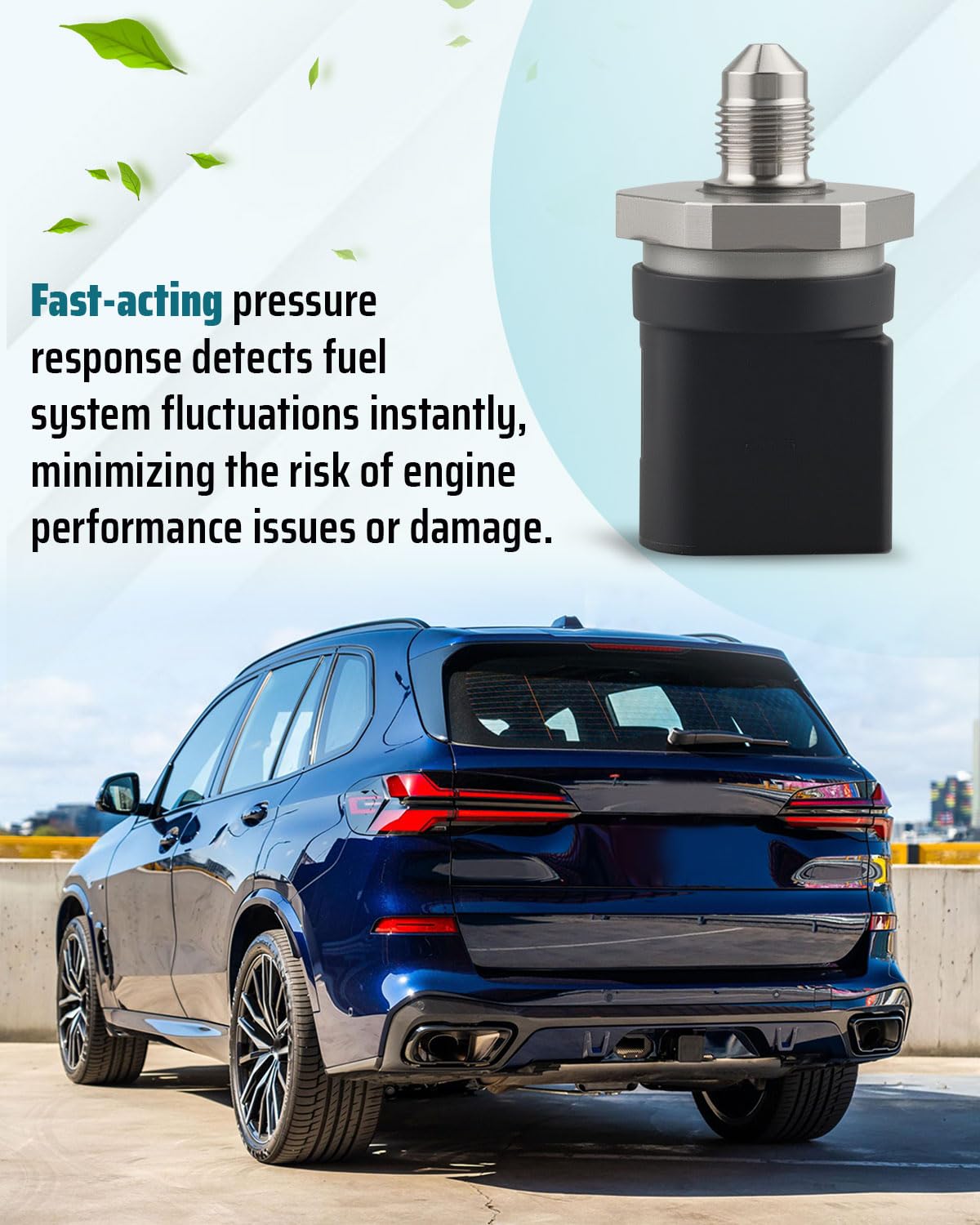 Fuel Pressure Sensor 0261545071 Fit for BMW 535i 640i 328 X3 X5 M5 M2 M3 M6 X1 X4 X6 Z4 135 228 320 335 428 435 528 550 650 740 750 Etc, Fuel Injection Pressure Sensor