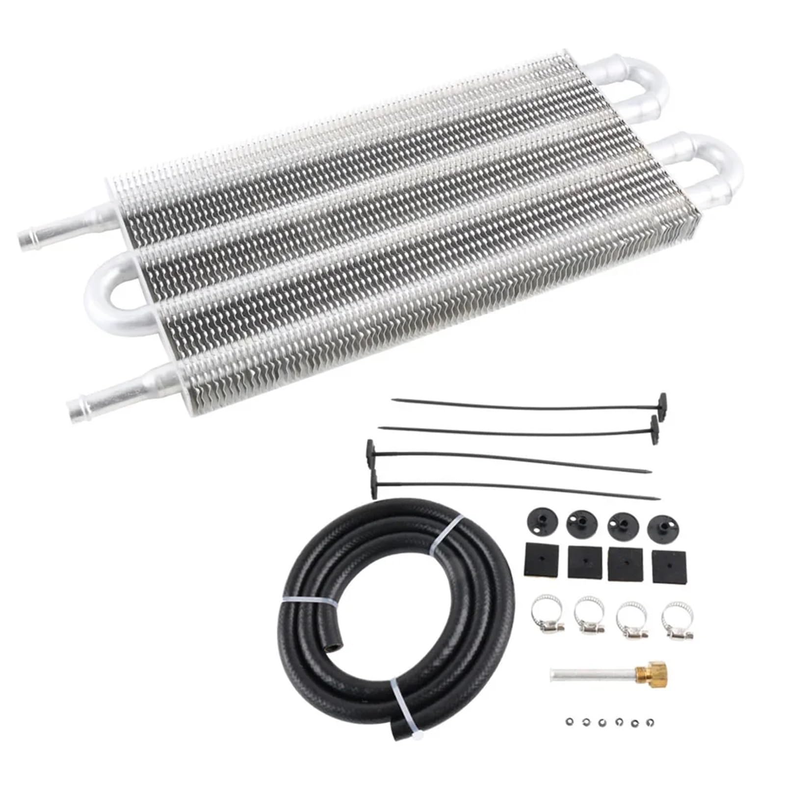 4 Row 6 Row 8 Row Aluminum Universal Oil Cooler Kit Oil Radiator Car Auto Transmission Auto-Manual Radiator Converter Transmission Oil Cooler Oil Cooler(4 Row Silver)