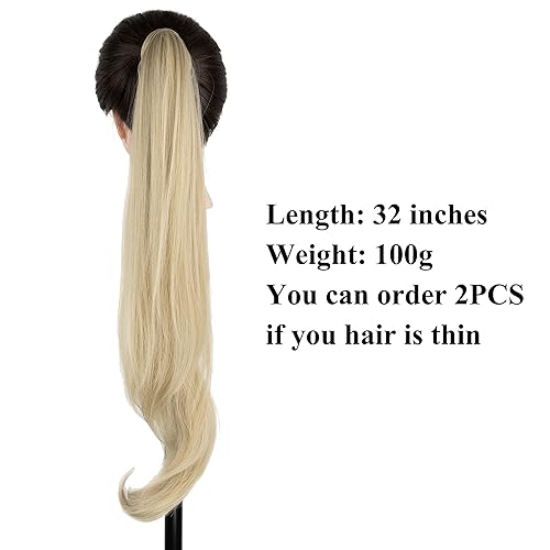 Miniatura 3 de IMISSU Extensión de pelo de cola de caballo flexible Colas de caballo Hairpieces (Piano Rubio Sucio)