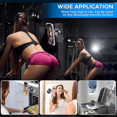 Miniatura 5 de Cargador inalámbrico para teléfono MagSafe, soporte de teléfono con ventosa ajustable de 360 para salpicaderoparabrisas, compatible con iPhone serie