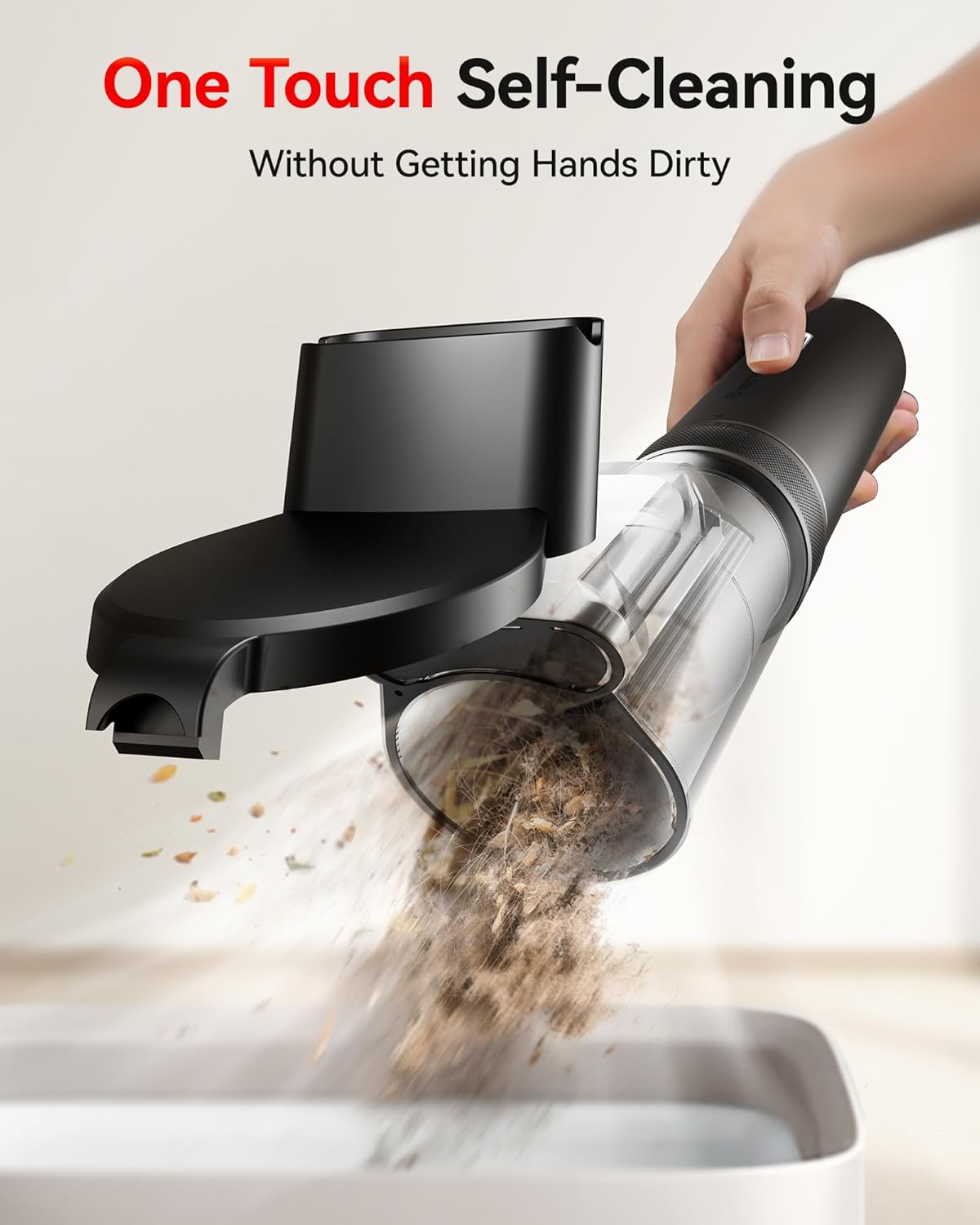 REDTIGER Car Vacuum Cordless, 21000PA Portable Handheld Vacuum Up to 70 Mins Runtime, 3.5H USB-C Fast Charge, Lightweight 4 in1 Mini Hand Held Cleaner Power for Car Home Outdoor Camp Pet Food Black - Image 3