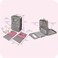 Vista 4 de Badger Basket Pack Pretty Double Doll Carrier Set para muñecas de 18 pulgadas con sacos de dormir y accesorios - Estrellas grises