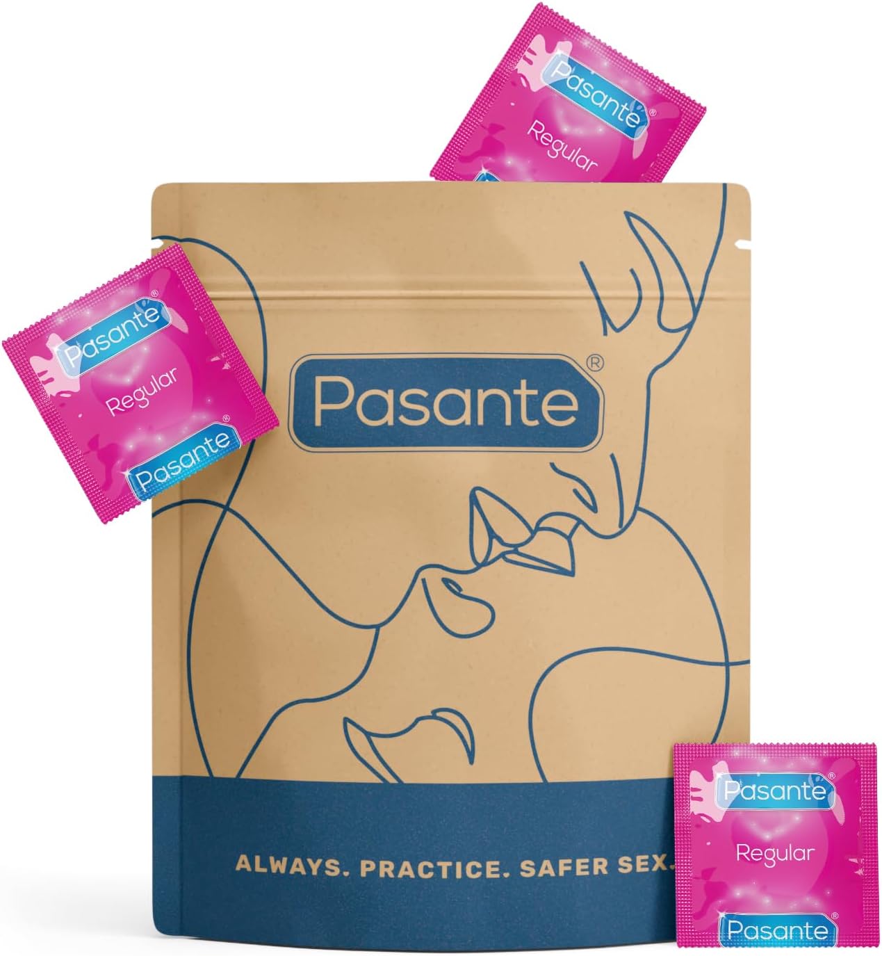 Regular Condoms | Pack of 72 - Supplied in Pasante Kraft Bag | Shaped for a Comfortable Fit | Multipack