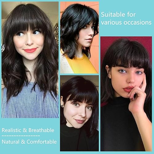 Miniatura 10 de Flequillo con clip en flequillo, extensiones de cabello 100 % humano con clip, extensiones de cabello con flequillo al aire con clip de sienes,