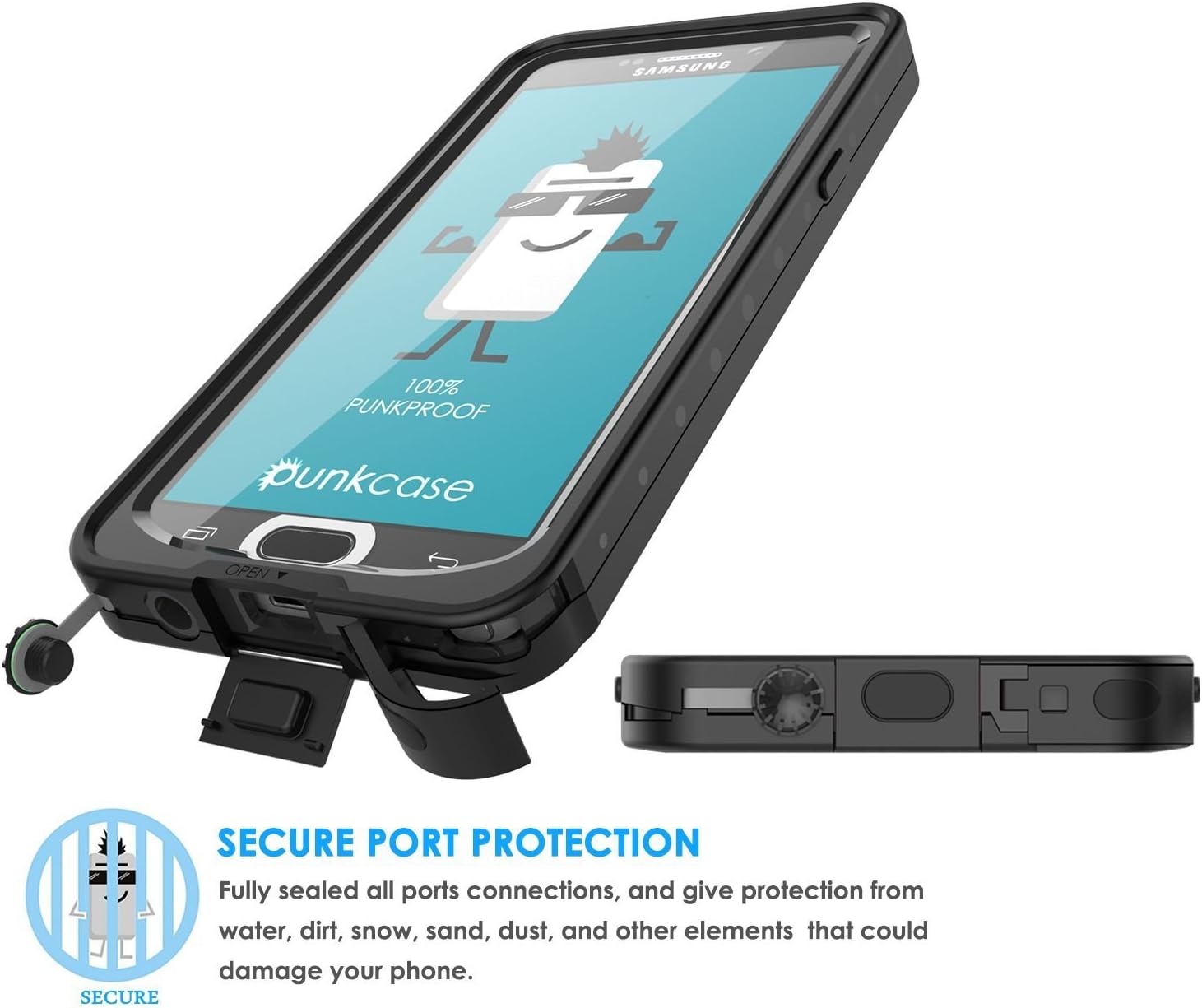 PunkCase Galaxy Note 5 Case -StudStar - Waterproof Phone Case - IP 68 Protective Case - Underwater Shock Dirt Proof - Heavy Duty Military Case - Rugged Phone Case [Black]