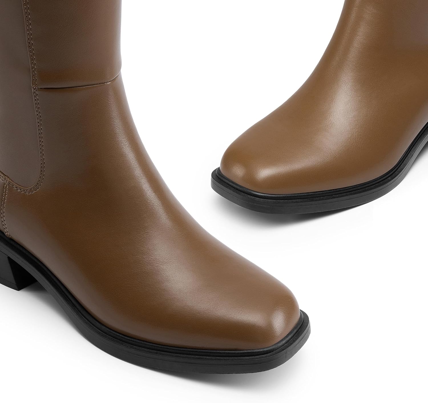 DREAM PAIRS Women's Knee High Boots Square Toe Low Block Heel Casual Comfort Riding Long Boots with Side Zipper - Image 4