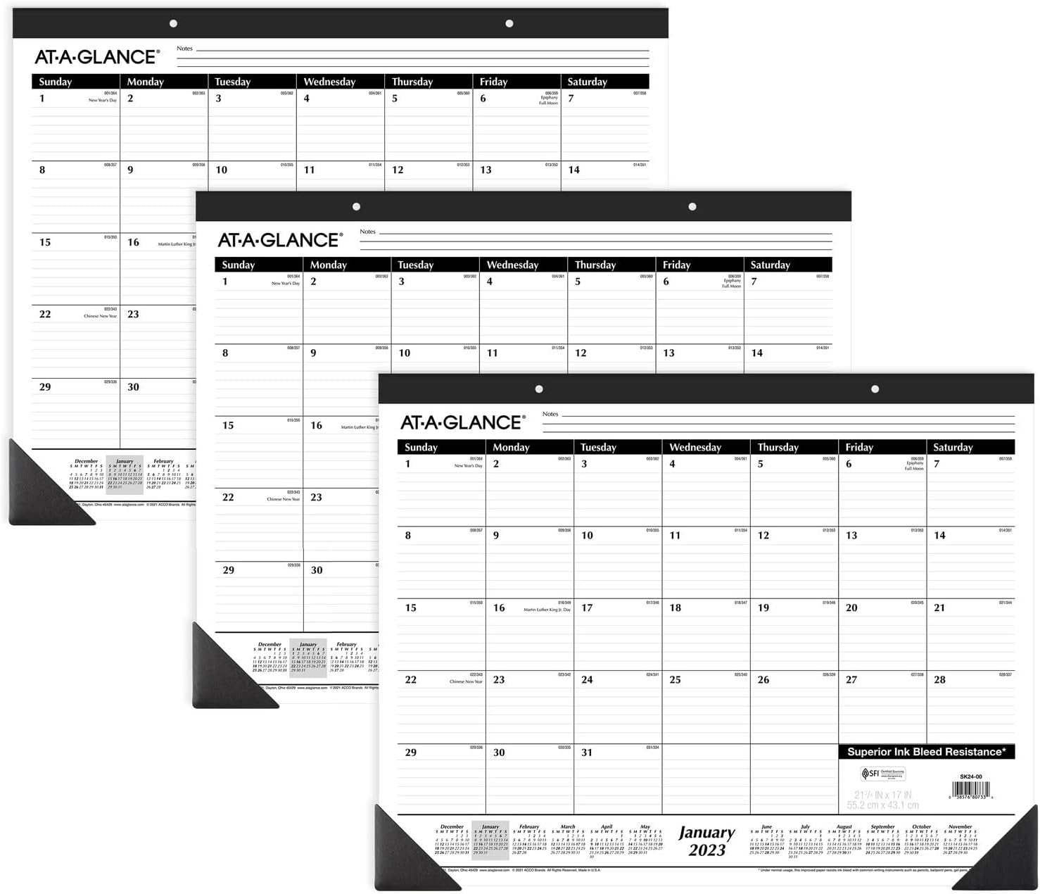 ATAGLANCE Desk Calendar 2023, Office Desk Pads, Monthly, 213/4" x 17 At A Glance Desk Calendar