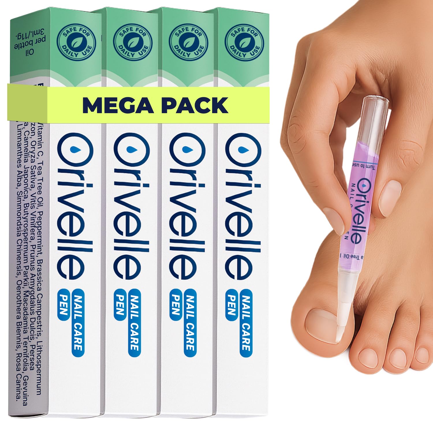 Nail Care Pen – Cosmetic Care for Nails & Cuticles | Clean, Well-Groomed Appearance | Nail Oil Pen for Daily Use (4 Pack)