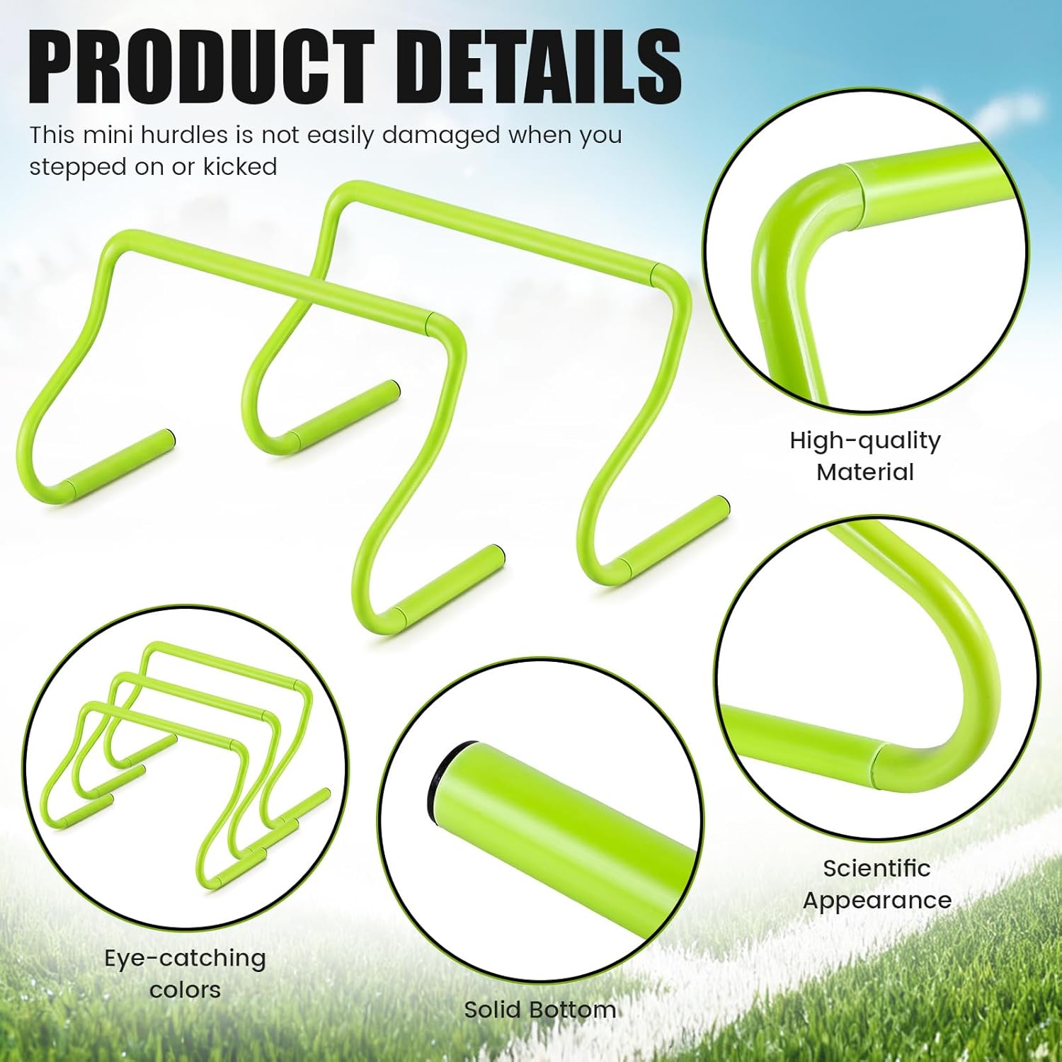 16 Pcs 12" Speed Agility Training Hurdles Large Size Detachable Agility Hurdles Hurdles Training Equipment Set for Athletes Soccer Basketball