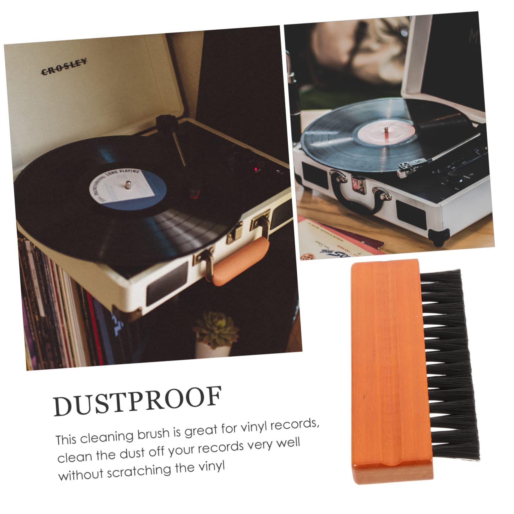 BESTonZON 3 Pz Pennello Per Dischi in Vinile Strumento Per La Pulizia Dischi in Vinile Spazzola Per La Pulizia Del Legno Pennello Per La Polvere Di Vinile Antistatico Fonografo