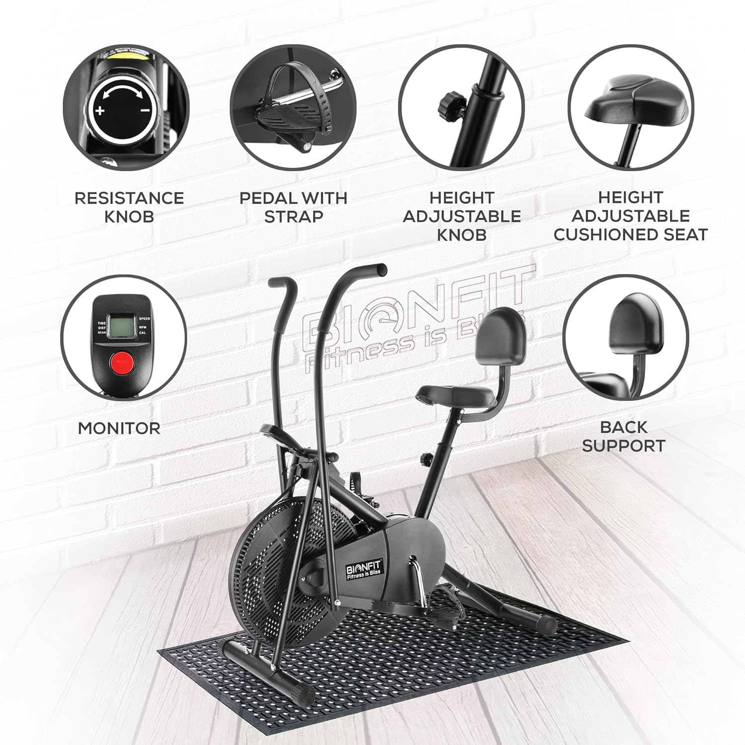Buy Now Bionfit Exercise Cycle For Home Gym | Stationary Air Bike