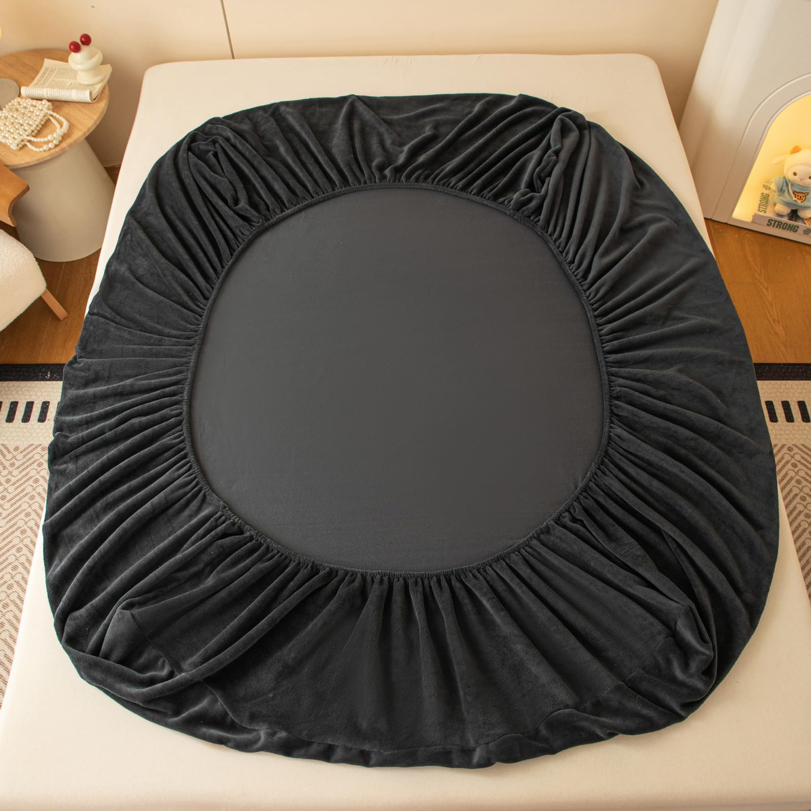 Drap-Housse Hiver 200x220 Rose pâle Lit Super King
