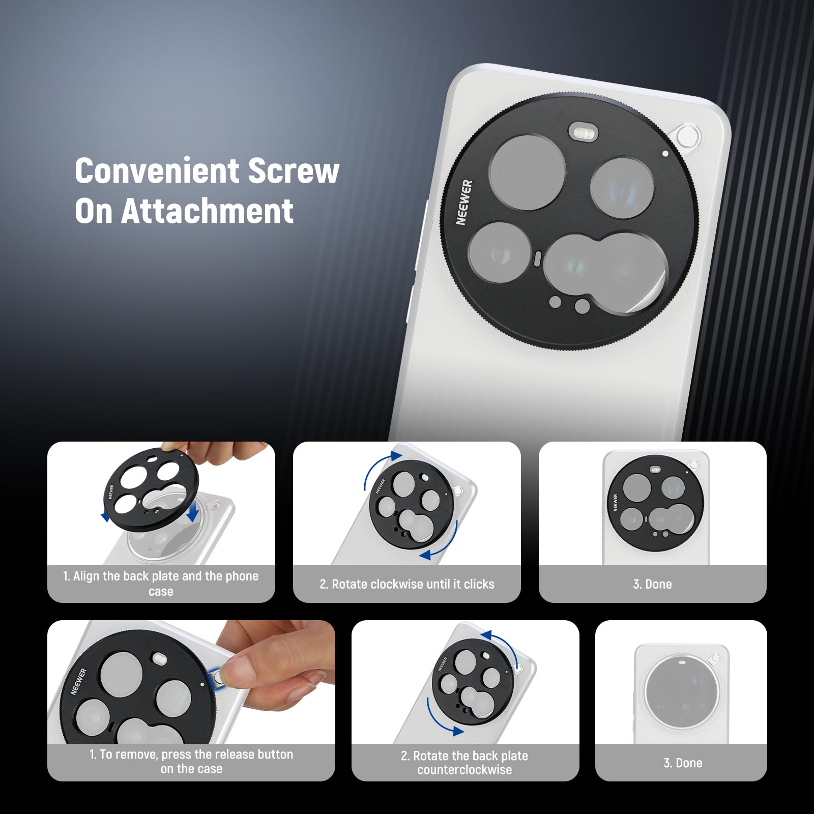 Amazon.com: NEEWER 15 Ultra Lens Backplate, Aluminum Alloy 17mm