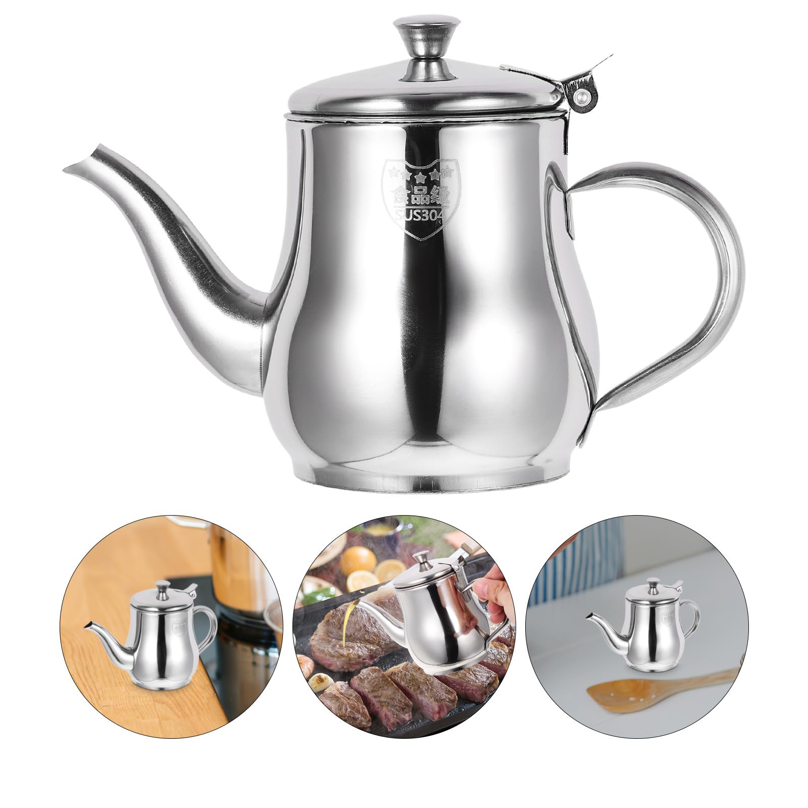 IMIKEYA Recipiente la en de Inoxidable Cocina para de Acero de 13oz Colador y Superficie Lisa Adecuado para Controlar Cantidad Filtración