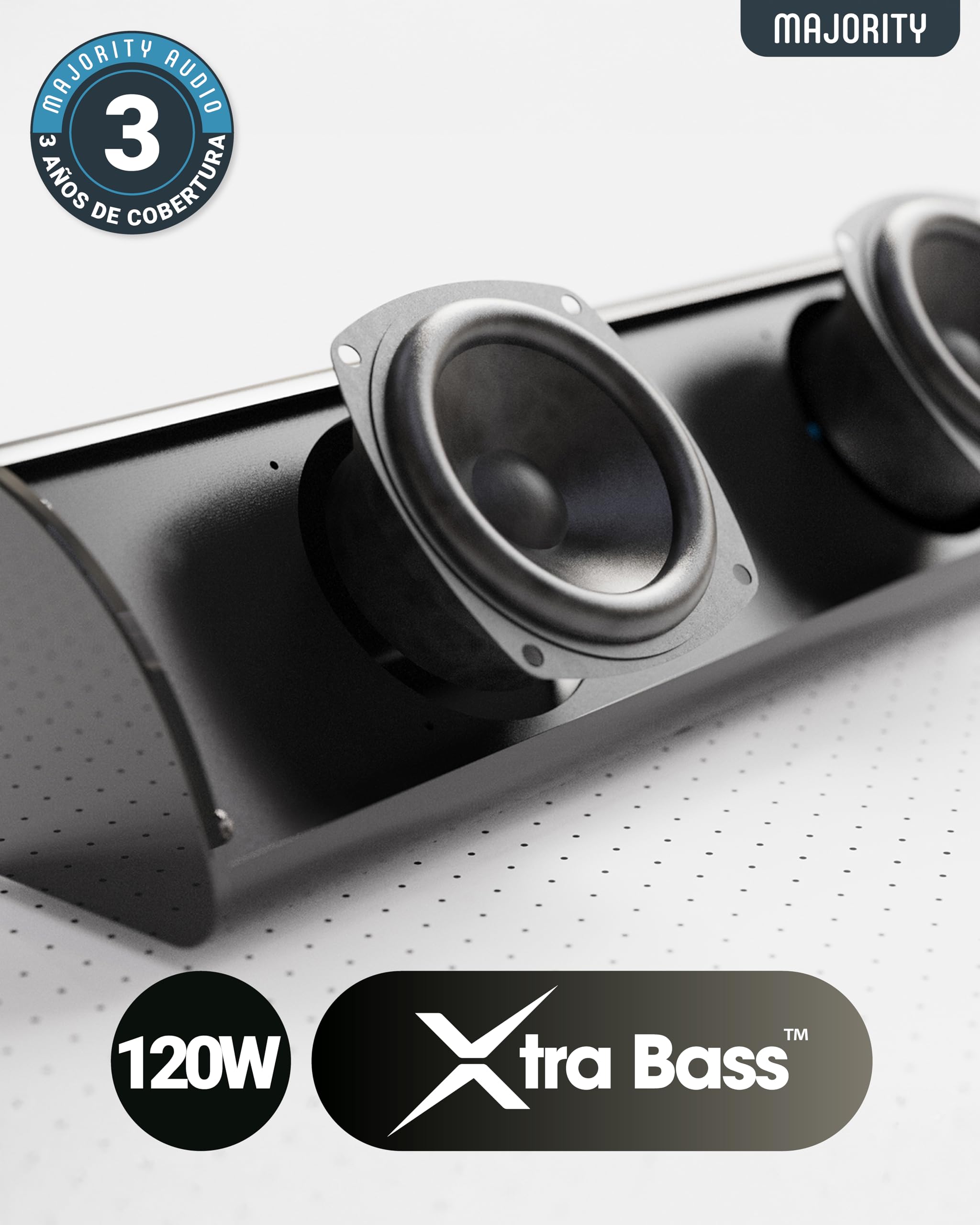 MAJORITY Snowdon Barra de Sonido TV | 120W 2.1 Estéreo Altavoces TV con Subwoofer Incorporado | Barras de Sonido Bluetooth | Home Cinema Inalambrico | Soundbar Mural | 81CM Sound Bar Altavoz Theater