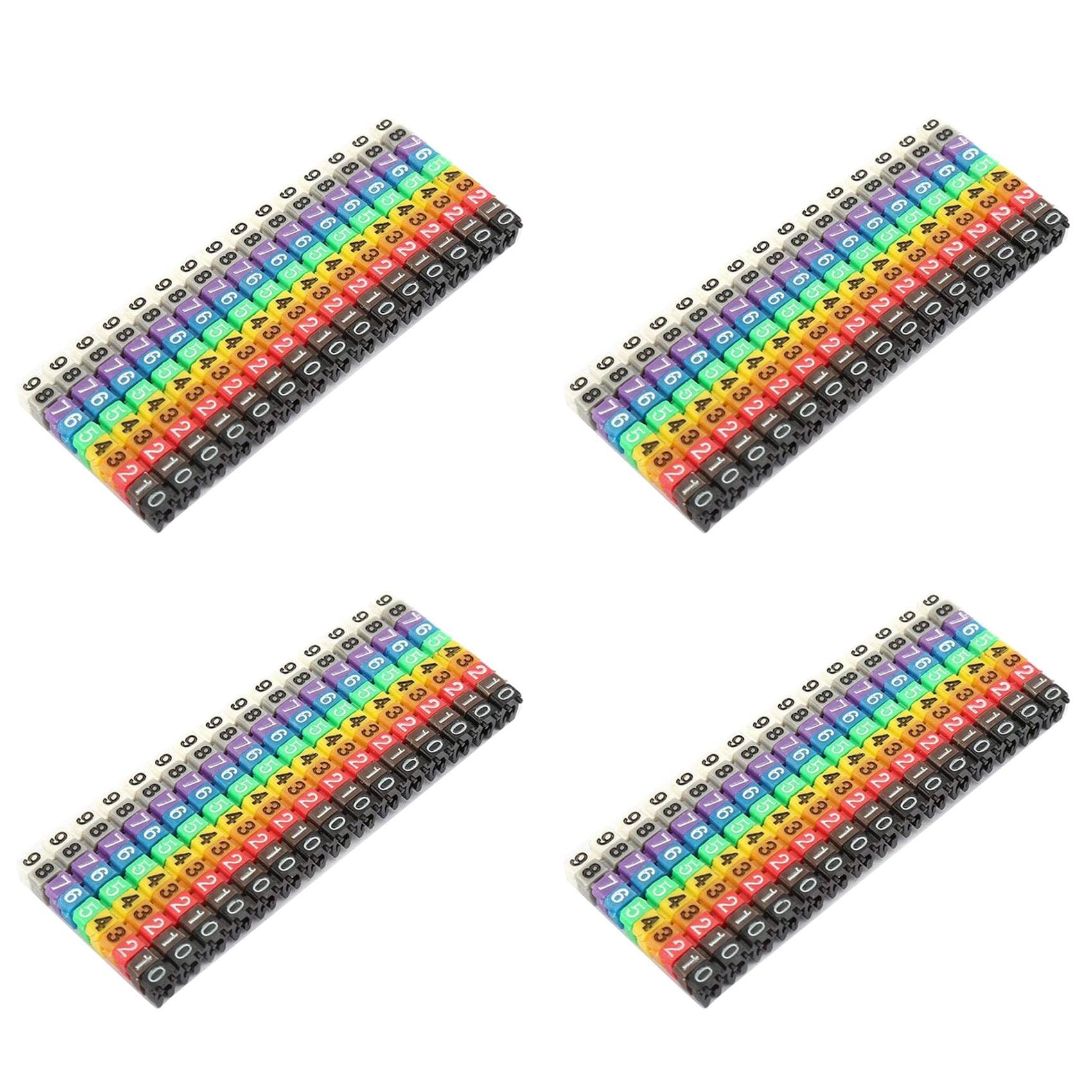 Jnchdghwa As Shown Clip-On String Cable Marker Boxed Plastic Number Number Wire Label Tube Set Color Cable Marker (600Pcs Kcm-1.5Mm)