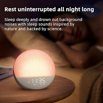 Odokee Sunrise Alarm Clock White Noise Machine: Natural Wake Up Light