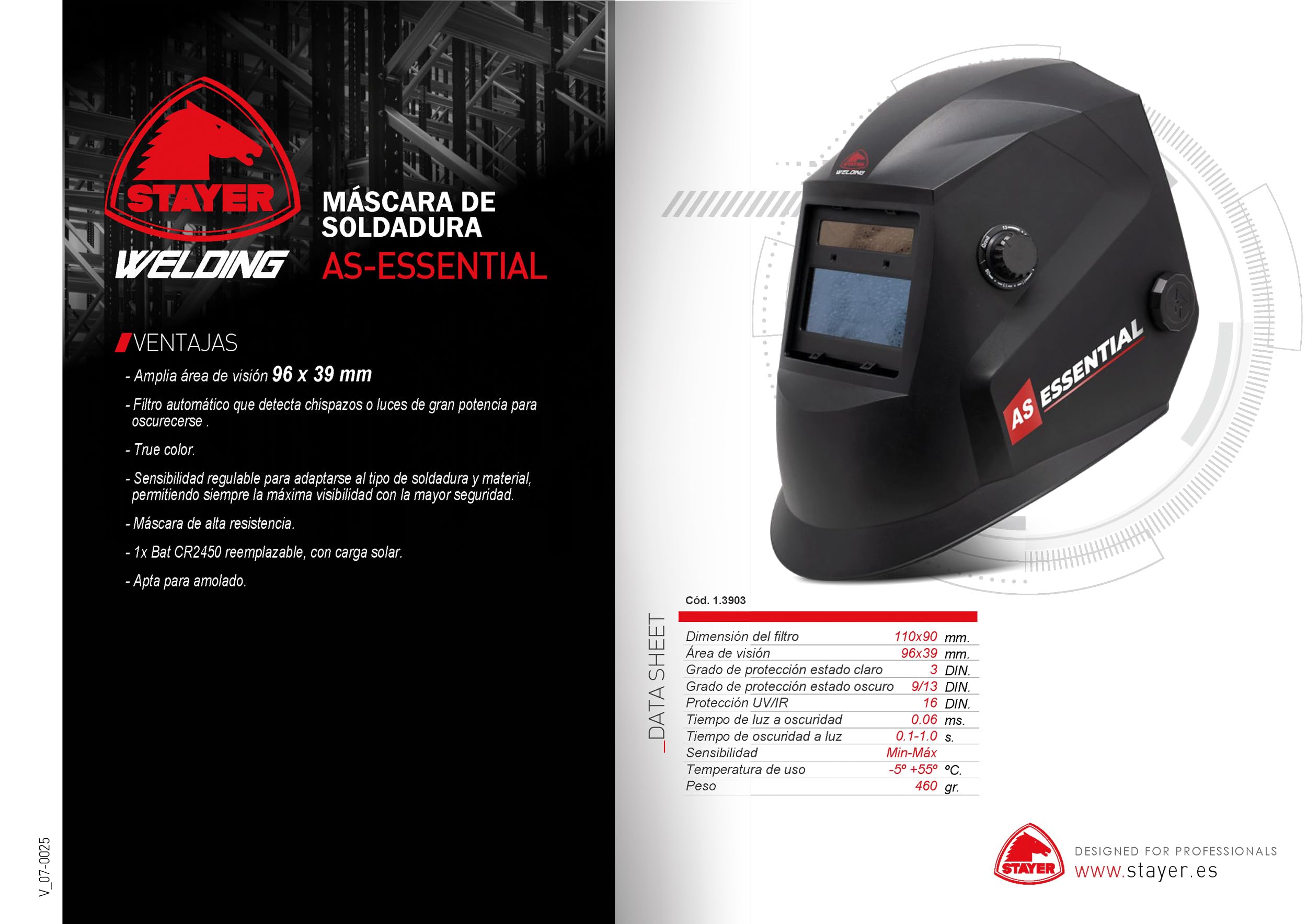 AS-ESSENTIAL regulowana automatyczna maska spawalnicza