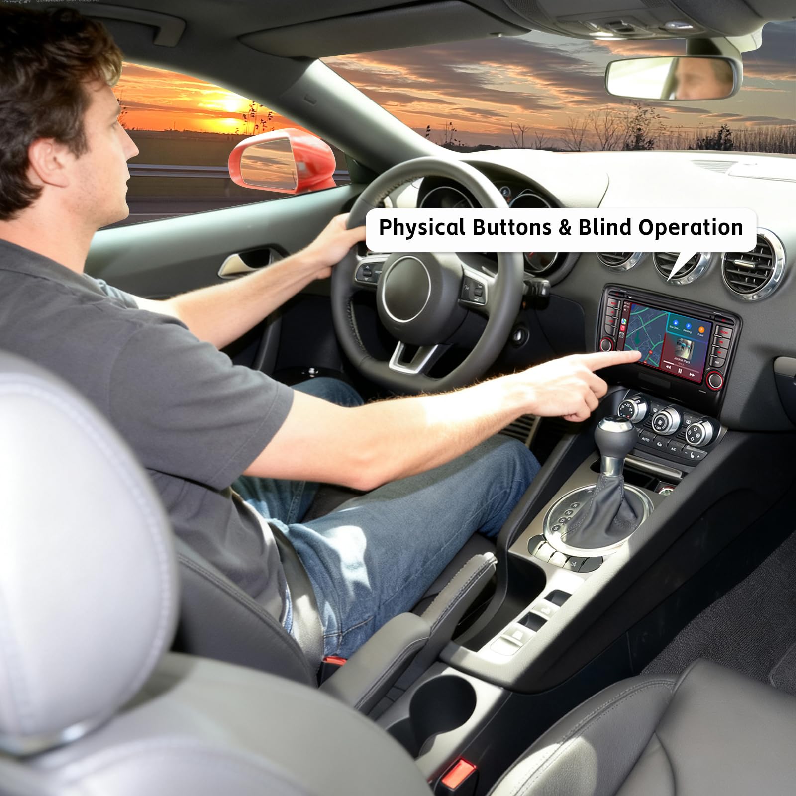 Autoradio RYUIXPUL per Audi TT MK2 8J 2006-2014 con Wireless CarPlay e Android Auto, sistema Linux 2S avvio rapido, qualità audio OEM, touchscreen IPS, Bluetooth, radio RDS, comandi al volante