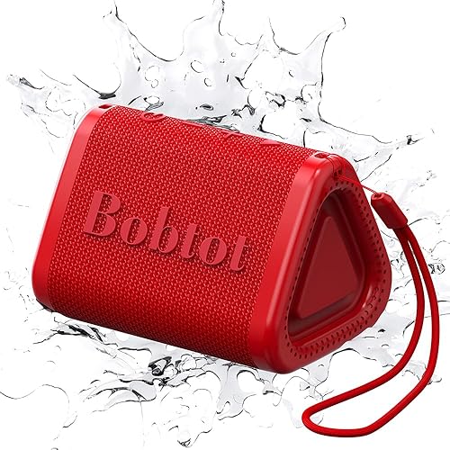 Bobtot Altavoz Bluetooth portátil inalámbrico, IPX7 pequeño altavoz de ducha impermeable, tiempo de reproducción de 15 horas, sonido fuerte y
