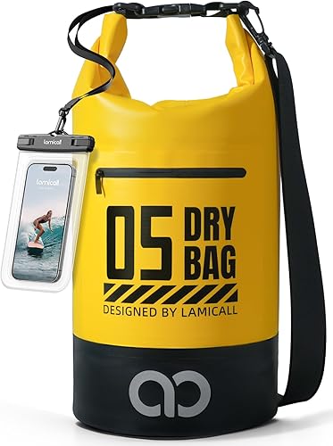 Miniatura 29 de Lamicall Dry Bag Mochila Impermeable - [Duradera y Flotante] 5L/10L/20L/30L/40L Bolsa Grande a Prueba de Agua con Funda Impermeable para Teléfono