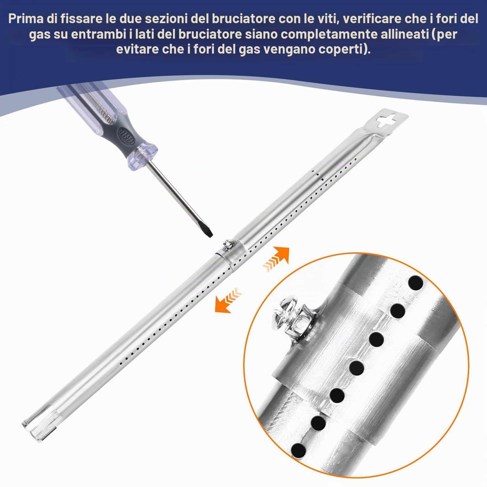Denmay 31-44 cm Bruciatore regolabile per Landmann, Taino, Enders, per Campingas, Charbroil, per Tepro, Napoleon, tubo bruciatore universale in acciaio inox, pezzo di ricambio, 4 pezzi