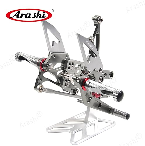 Miniatura 8 de Arashi reposapiés para motocicleta, accesorios ajustables, juego de reposapiés traseros Negro