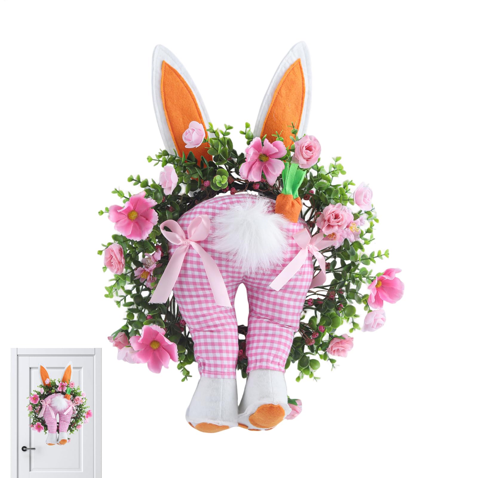 Couronne de lapin de Pâques suspendre accessoire décoration intérieur
