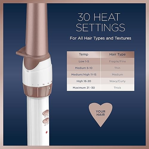 Miniatura 3 de Conair Varita rizadora de cerámica doble de 1 14 pulgadas a 34 pulgadas, varita cónica produce ondas playeras