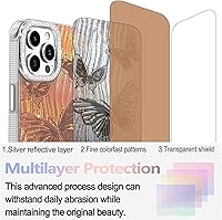 Vista 428 de I-MGAE-IN-AR - Funda diseñada para iPhone 12 y 12 Pro, diseño de mariposa plateada brillante, funda protectora de poliuretano termoplástico, suave