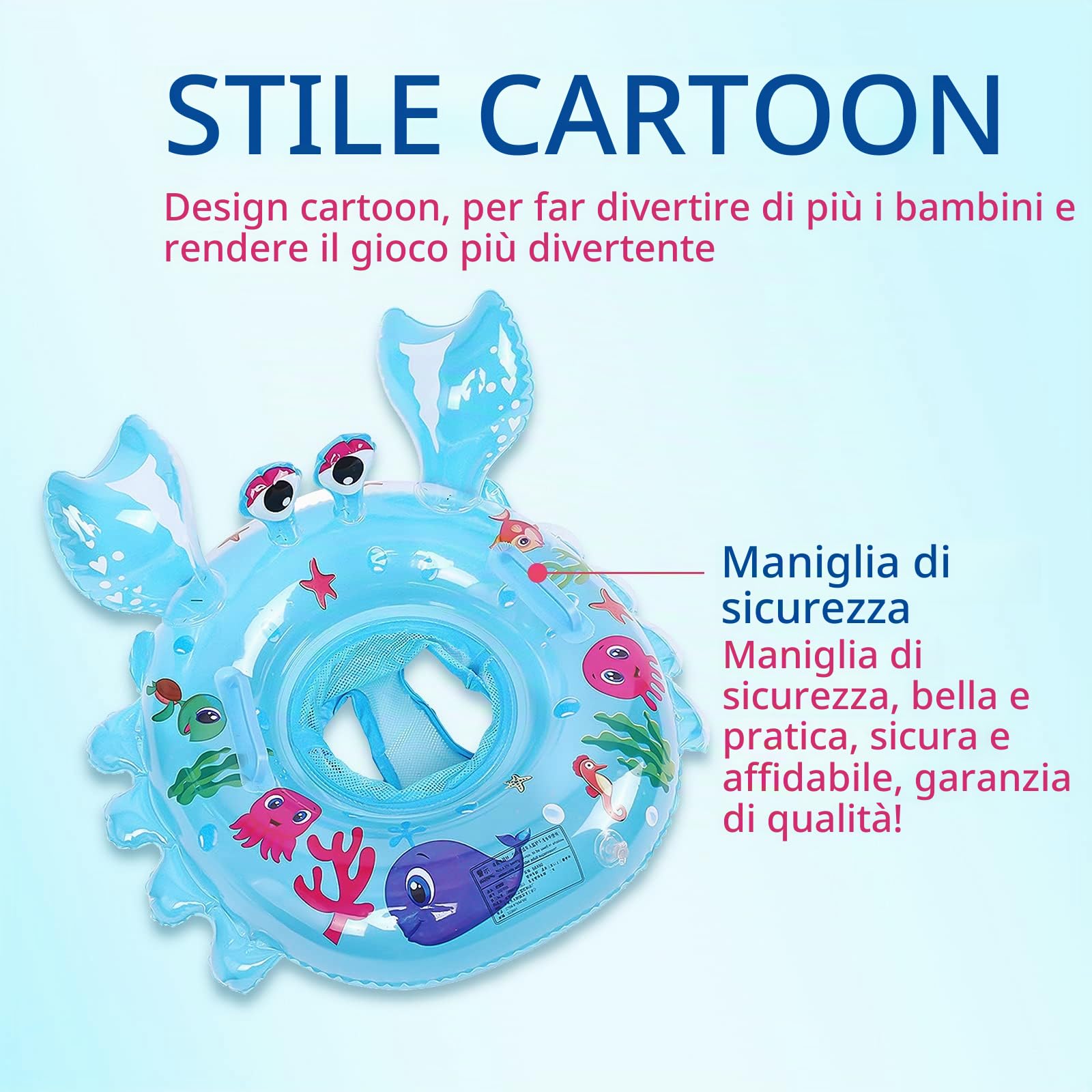 Yisscen Anello da nuoto per bambini, fango, per bambini, seggiolino per piscina, boa gonfiabile, giocattolo da piscina, regalo per bambini, adatto per bambini da 6 a 48 mesi