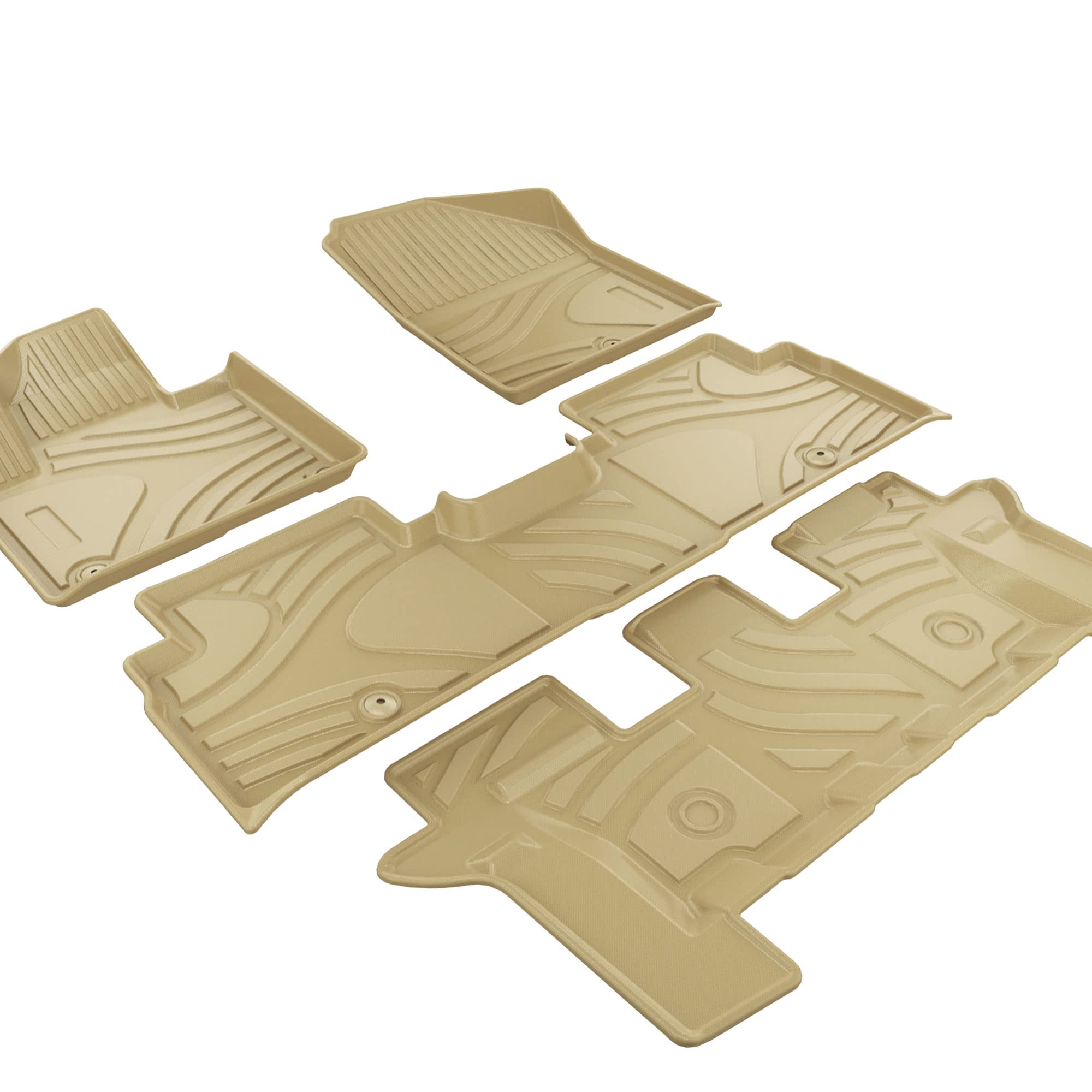 ASLONG 7 Seat Car Floor Mats Fit for 2016-2020 Sorento 7 Seat Weather Floor Mat Liners 1st/2nd/3rd Row Liner? Front & Rear Full Set Khaki