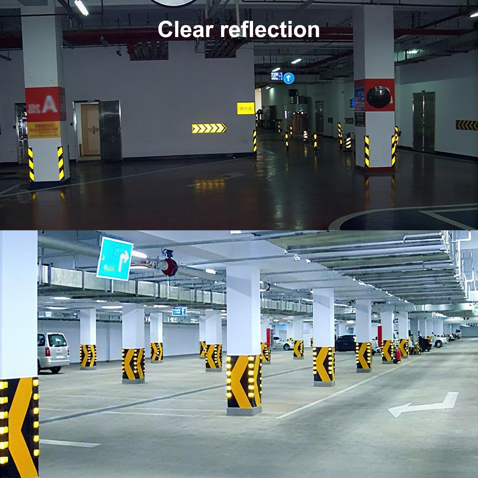 Protezione riflettente per angoli da parete, giallo e nero, resistente, a forma di L, protezione per garage in gomma, per parcheggi e garage