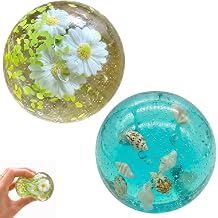 2 Pack Coconut Oil Ball Soft Texture Daisy Pattern And Shell Pattern For Desk Home Office Sensory Play