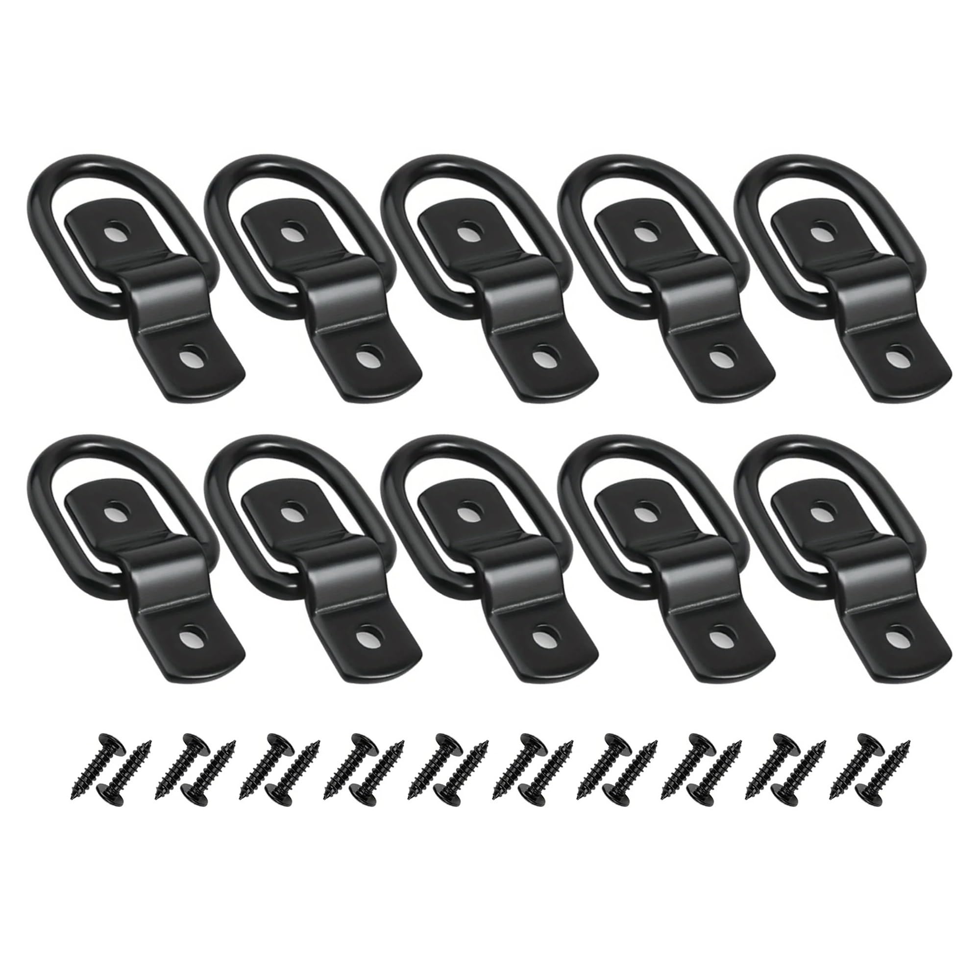 Pjfcewfdgx Black-10Pcs 10Pcs Metal Heavy Duty D-Ring Tie Down Anchors For Car Trailer